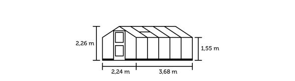 Gewächshaus Juliana Compact 8,2m² Alu anthrazit 10mm Doppelstegplatten 